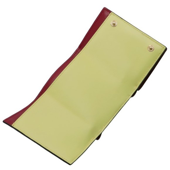 LOEWE Color Block Trifold Wallet Raspberry Yellow - Picture 5 of 7
